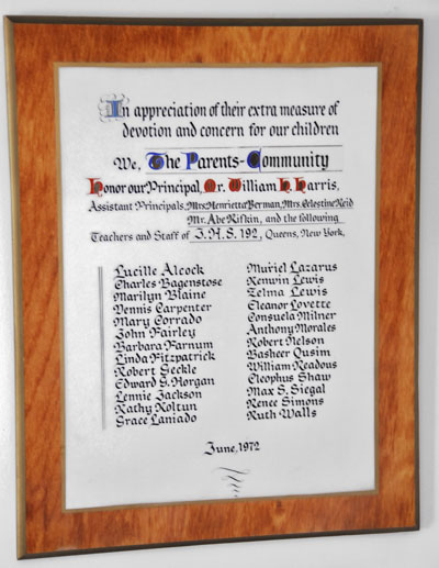 In appreciation of their extra measure of devotion and concern for our children